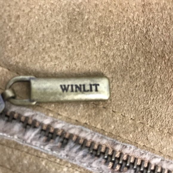 Vintage Trendy Winlit Tan Suede Faux Fur Lined Jacket Size Medium - Picture 6 of 16